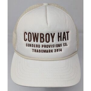Sendero Provisions Co. Cowboy Hat Trucker Cap Foam Rope Snapback Beige OSFM